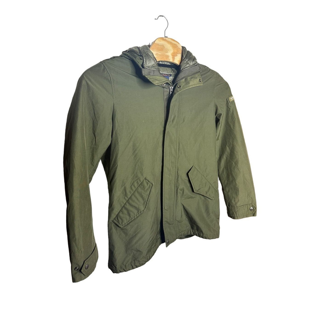 Woolrich Green‎ Ramar Cloth Removable Down Jacket Lined Parka Size Medium Men's